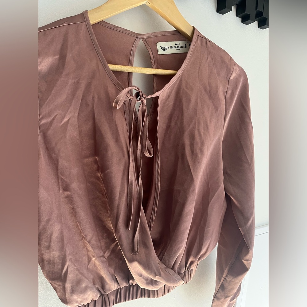 Mauve faux wrap top